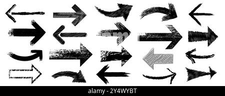 Set of grungy arrows - vector illustration Stock Vector