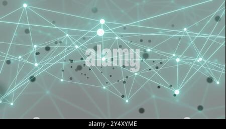 Image of network of connections on white background Stock Photo
