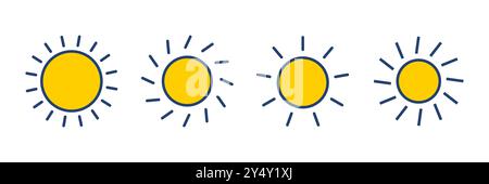Sun icon vector. Brightness Icon vector Stock Vector