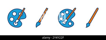 Paint icon vector. paint brush icon vector. paint roller icon vector Stock Vector