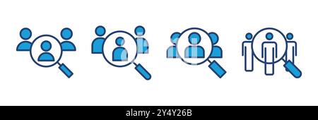 Hiring icon vector. Search job vacancy icon. Human resources concept. Recruitment Stock Vector