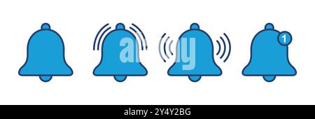 Bell Icon vector. Notification icon for your web site design Stock Vector