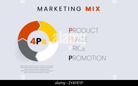 4Ps marketing mix infographic, Vector circle arrows for infographic. used in presentation and round chart. Business concept, vector illustration Stock Vector