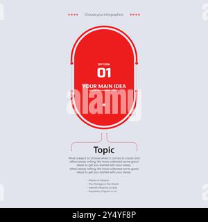 Red vector infographics timeline design template with circle elements ...