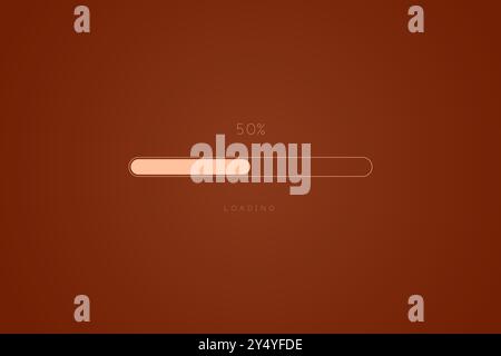 Color trend brown in progress loading bar 50 percent, a loading bar concept design, vector illustration Stock Vector