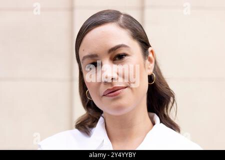 Aida Folch Poses portrait session during the promotion of Isla Perdida (Haunted Heart), at on July 19, 2024 in Madrid, Spain. Stock Photo