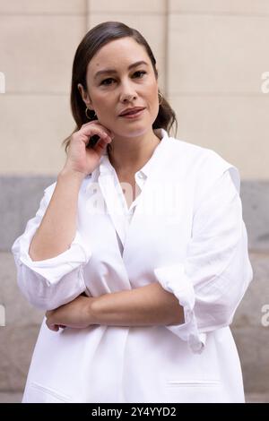 Aida Folch Poses portrait session during the promotion of Isla Perdida (Haunted Heart), at on July 19, 2024 in Madrid, Spain. Stock Photo