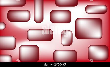 Red rounded rectangles on a white and red gradient background for modern design projects, web banners, promotional materials, and branding. Stock Vector