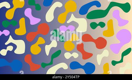 Abstract background with colorful organic shapes. Suitable for web design, social media graphics, and artistic projects with a modern aesthetic. Stock Vector