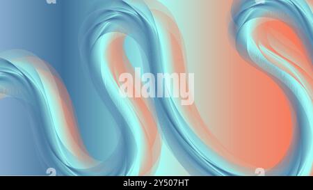 Abstract background with blue, orange and green wavy lines suitable for modern design projects, website backgrounds, and artistic presentations. Stock Vector