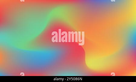 Abstract background with blending colors of green, blue, red, orange and yellow. Suitable for vibrant designs, artistic projects, backgrounds, and dig Stock Vector