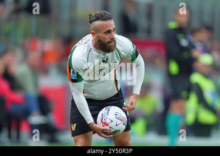 Milano, Italia. 20th Sep, 2024. Venezia's Francesco Zampano during the Serie A soccer match between Milan and Venezia at the San Siro Stadium in Milan, north Italy - Saturday, September 14, 2024. Sport - Soccer . (Photo by Spada/Lapresse) Credit: LaPresse/Alamy Live News Stock Photo