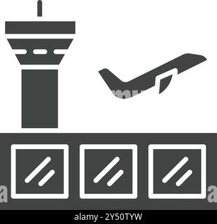 Airport icon vector image. Suitable for mobile application web application and print media. Stock Vector