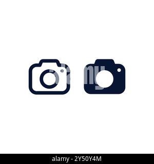 Camera Icon Vector Illustration. Camera Line Logo Stock Vector