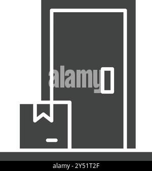 Door Delivery icon vector image. Suitable for mobile application web application and print media. Stock Vector