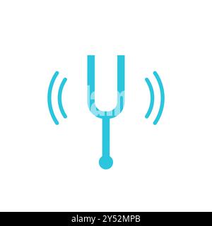 Resonate tuning fork icon. Isolated on white background. From blue icon set. Stock Vector
