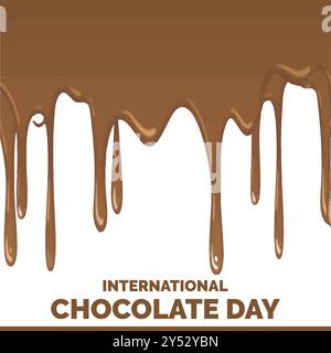 International Chocolate Day, Chocolate Day greeting card, social media editable template, stock illustration, International Chocolate Day typography. Stock Vector