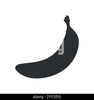 Simple banana fruit silhouette isolated on white background. Vector illustration Stock Vector