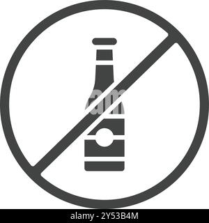 No Alcohol icon vector image. Suitable for mobile application web application and print media. Stock Vector