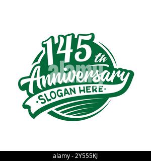 145 years logo design template. 145th anniversary vector and ...
