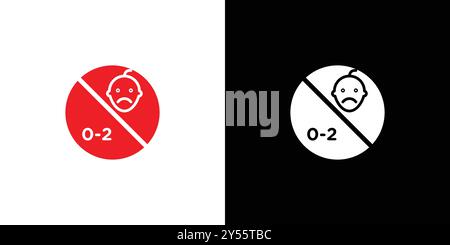 Age restriction sign for child icon linear logo mark set collection in black and white Stock Vector