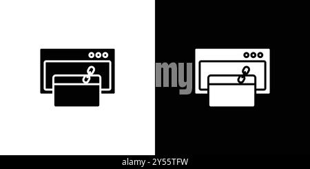 Backlink icon linear logo mark set collection in black and white Stock Vector