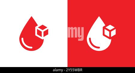 Blood sugar icon linear logo mark set collection in black and white Stock Vector