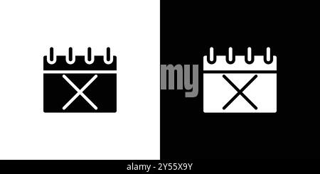 Cancel event icon linear logo mark set collection in black and white Stock Vector