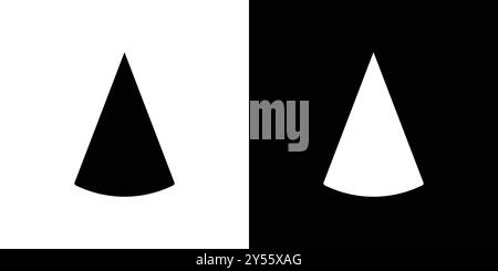 Cone shape 3D icon linear logo mark set collection in black and white Stock Vector