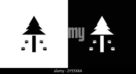 Destruction of forests icon linear logo mark set collection in black and white Stock Vector