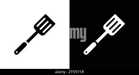 Cooking spatula icon linear logo mark set collection in black and white Stock Vector