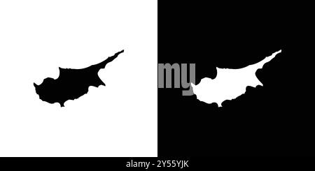 Cyprus map icon linear logo mark set collection in black and white Stock Vector