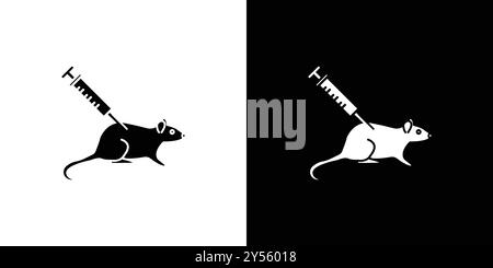 Lab rat experiment icon linear logo mark set collection in black and white Stock Vector