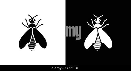 honey Bee icon linear logo mark set collection in black and white Stock Vector