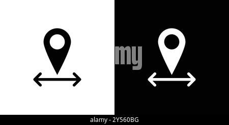 Destination distancing icon linear logo mark set collection in black and white Stock Vector
