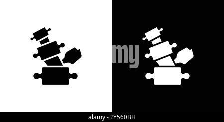 Hernia icon linear logo mark set collection in black and white Stock Vector