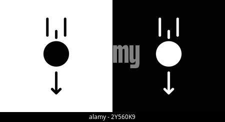 Gravity icon linear logo mark set collection in black and white Stock Vector