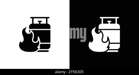 Gas tank icon linear logo mark set collection in black and white Stock Vector