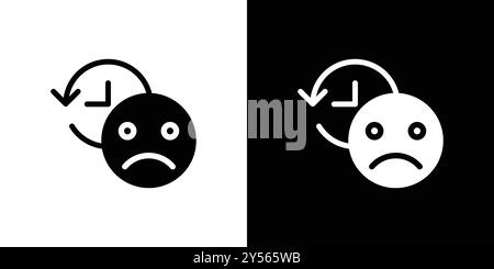 Regret expression icon linear logo mark set collection in black and white Stock Vector