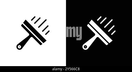 Plastering process icon linear logo mark set collection in black and white Stock Vector