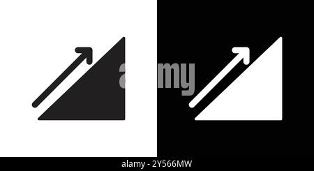 Uphill icon linear logo mark set collection in black and white Stock Vector