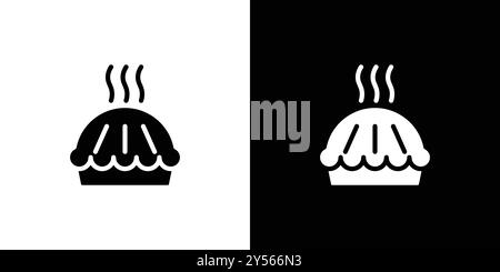 Pie icon linear logo mark set collection in black and white Stock Vector