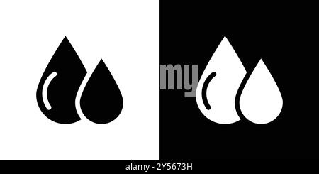water drops icon linear logo mark set collection in black and white Stock Vector