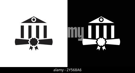Graduated student icon linear logo mark set collection in black and ...