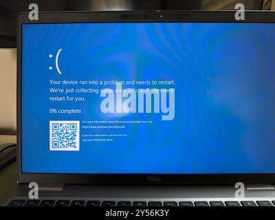 Kansas City, Kansas - Septermber 20, 2024: Windows Blue Screen of Death Stock Photo
