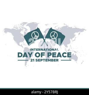 International Day of Peace, 21 September, International Peace day held on 21 September every year, banner, post, ads design, vector illustration. Stock Vector