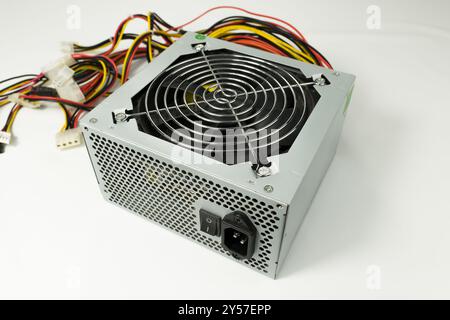 Computer power supply box with a cables Stock Photo