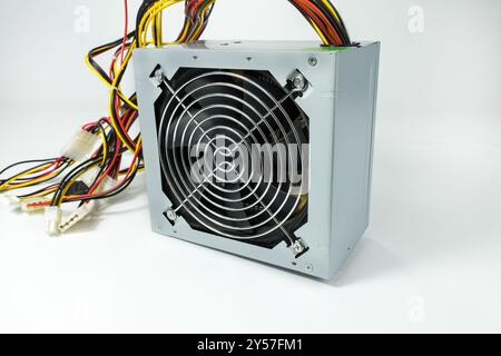 Computer power supply box with a cables Stock Photo