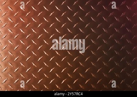 copper texture with diamond pattern, metal background. Stock Photo