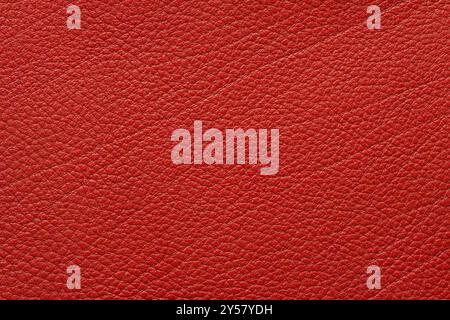 red leather texture with natural print, abstract background from natural material Stock Photo